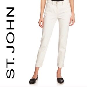St John Sport ivory color jean pants size 8